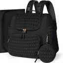 Geestock Diaper Bag Small Diaper Backpack Stylish Mini Maternity Backpacks Baby Bags for Baby Boy with Insulated Pockets, Changing Pad & Stroller Straps for Travel & Daily Outings, Black