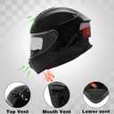 Full Face Motorcycle Helmet - DOT Approved, App Programmable Rear Display, USB Charging, Adult Dirt Bike Helmet for Men & Women, Size: M
