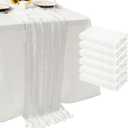 6Pack White Cheesecloth Table Runner 10Ft Gauze Table Runner White Cheese Cloth Table Runners Long Sheer Fabric Tablerunners for Wedding Party Bridal Shower Thanksgiving Christmas (6 Pack 20 x 120 inch)