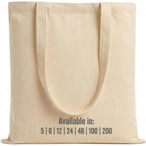 Salt Earth 5 Pack Canvas Tote Bags Bulk Reusable Totes for Grocery - Natural | Salt Earth Cotton, Lightweight Bulk Shopping Cloth Bags, Suitable for DIY, Advertising, Promotion, Gift, Beach, Travel