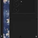 LOVE MEI Military Rugged Case for Samsung Galaxy S25 Ultra, with Tempered Glass Screen Protector, Shockproof Dustproof Scratch Proof Hybrid Metal and Silicone Gel Heavy Duty Full Body Cover (Black)