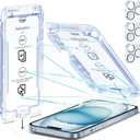 SMARTDEVIL 3-Pack Screen Protector for iPhone 15 Plus with 3-Pack Camera Lens Protector, Clear 9H Tempered Glass Film, Super Fast Installation (Dust-Free & Bubble-Free), Alignment Tool