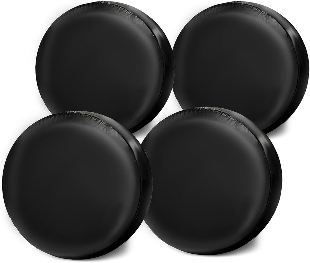 30"-32" Tire Cover Wheels Set of 4 Compatible with 30-32 Inch Diameter Tire RV Trailer Camper Cars and Trucks Tire Sunshades (Black)