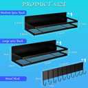 Stbhgfrxr magnetic spice rack for refrigerator, 3-pack magnetic shelf, mobile 10-hook kitchen organizer, magnetic shelves and magnetic shelf for fridge