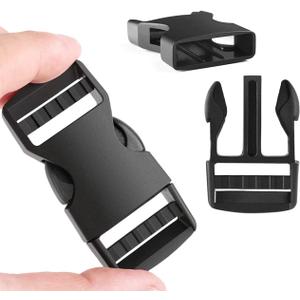 6 Pack 1" Buckle Quick Side Release Buckles Dual Adjustable No Sewing Clips Plastic Buckle Replacement for Nylon Webbing Straps Backpack Belt Dog Collars(Inner Diameter 1 Inch)