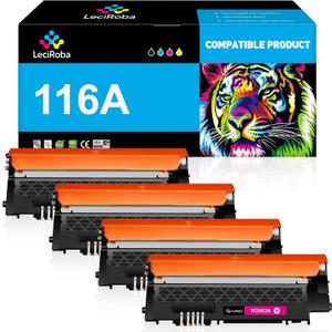 LeciRoba Compatible 116A Toner Cartridge Replacement for HP 116A for HP Color Laser 150 Series, Color Laser MFP 178, 179 Series Printer (4-Pack, W2060A W2061A W2062A W2063A)