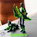 Uodofy (Assembly Completed) T13 3D Action Figure Set,Dummy Robo Titan 13 Action Figures,3D Printed Multi-Jointed Toy (Black + Green)