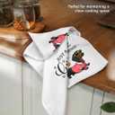 Miss Adola Dog Funny Kitchen Towels - 15x28 Inch Decorative Waffle Microfiber Dish Cloths Cute Absorbent Reusable Hand Tea Towels with Hanging Loop Dachshund Gift for Dog Lovers