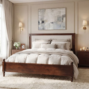 Christopher Knight Home Farmhouse Brown Wood Frame Queen Size Platform Bed with Upholstered Headboard Spindle Design (Only Headboard)