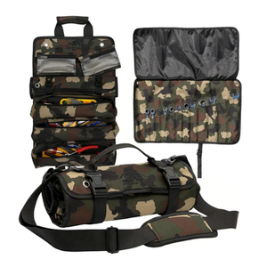VentureReady Gear Roll Up Heavy Duty Tool Bag 900D Canvas & 1680D Straps - Detachable Wrench Roll + Mesh Pockets - For Overlanding, Camping, Vanlife, Road Trips, Offroading (Camo)