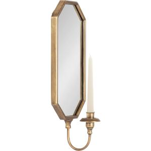 Kate and Laurel Wardelle Vintage Mirrored Wall Sconce; 7 x 5 x 18; Gold; Antique Scalloped Candlestick Holder with Mirror for Bathroom or Bedroom Wall Decor