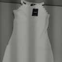 miduo Womens Sexy Summer Halter Crew Neck Sleeveless Sweater Ribbed Knit Mini Dress Bodycon Clubwear Cocktail Dresses White S