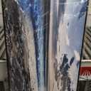 Black Framed Canvas Wall Art - Large Size, Modern Office & Bedroom Decor - Blue Beach Ocean Seascape Prints - 30"X60"