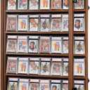 35 Card Baseball Card Display Case - Lockable Sports Graded Card Display Case Wall Mount with UV Protection Acrylic Door for Baseball Basketball Football Hockey Trading Card Collection - Walnut (36 - Walnut - Vertical - Blacklock)