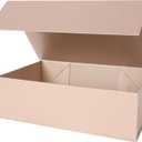 Aimyoo Gold Collapsible Gift Box with Magnetic Closure Lids 13.8x9x4.3 in, Large Bridesmaid Groomsman Proposal Boxes, Rectangle Present Box for Graduation Birthday Storage 1 Pack