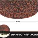 Large 47"x 22" Heavy Duty Welcome Mats Outdoor with Non-Slip Rubber Backing - Durable Outdoor Door Mat for Front Door Entrance, Garage, Patio & High Traffic AreasWelcome Mat Style 2