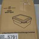 Large Glass Food Storage Container - Baking Containers with Hinged Locking Lids. 100% Leak Proof. 12 Cups / 3000 ml