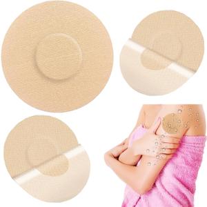 50 Pack Waterproof Sensor Covers for Freestyle Libre 2/3,CGM Adhesive Patches Without Glue in The Center,Pre-Cut Tape for Continuous Glucose Monitor Protection (Tan)