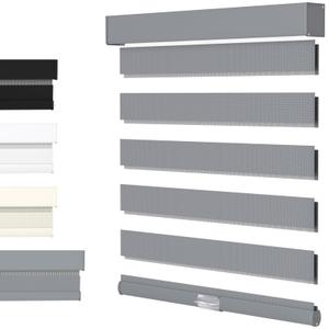 MYshade Cordless Zebra Blinds for Windows with Free-Stop(Gray,33" W x 64" H) Dual Layer Shades for Day & Night Privacy and Light Filtering, Perfect for Home & Bedroom, Easy to Install