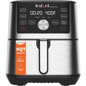 Instant Pot 4QT Vortex Plus 6-in-1 Mini Air Fryer, Custom Program Options, Crisps, Broils, Roasts, Dehydrates, Bakes, Reheats, 100+ In-App Recipes, Stainless Steel,4 Quarts