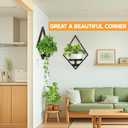Sbosbo Wall Plant Holder, 2 Pack Metal Floating Shelves Indoor, Window Sill Plant Shelf for Bedroom Bathroom Living Room Home Office