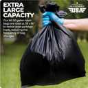 55 Gallon Large Trash Bags [39 X 56 20 Micron] 20 Black Contractor Garbage Bags | Heavy Duty Lawn Leaf Yard Waste Bags | 55-60 Gallon Extra Large Construction Industrial Plastic Trash Can Liners
