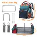 Astro alan Baby Diaper Bags with Changing Station, Waterproof Diaper Bag Backpack for Moms Dads with USB Charging Port, Baby Shower Gifts, Large Capacity diaper backpack, Red-Green-Blue