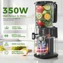 Cold Press Juicer, 5.5inch Wide Feed Chute Slow Juicer Machine, Masticating Juicer for Whole Vegetables & Fruits, Black