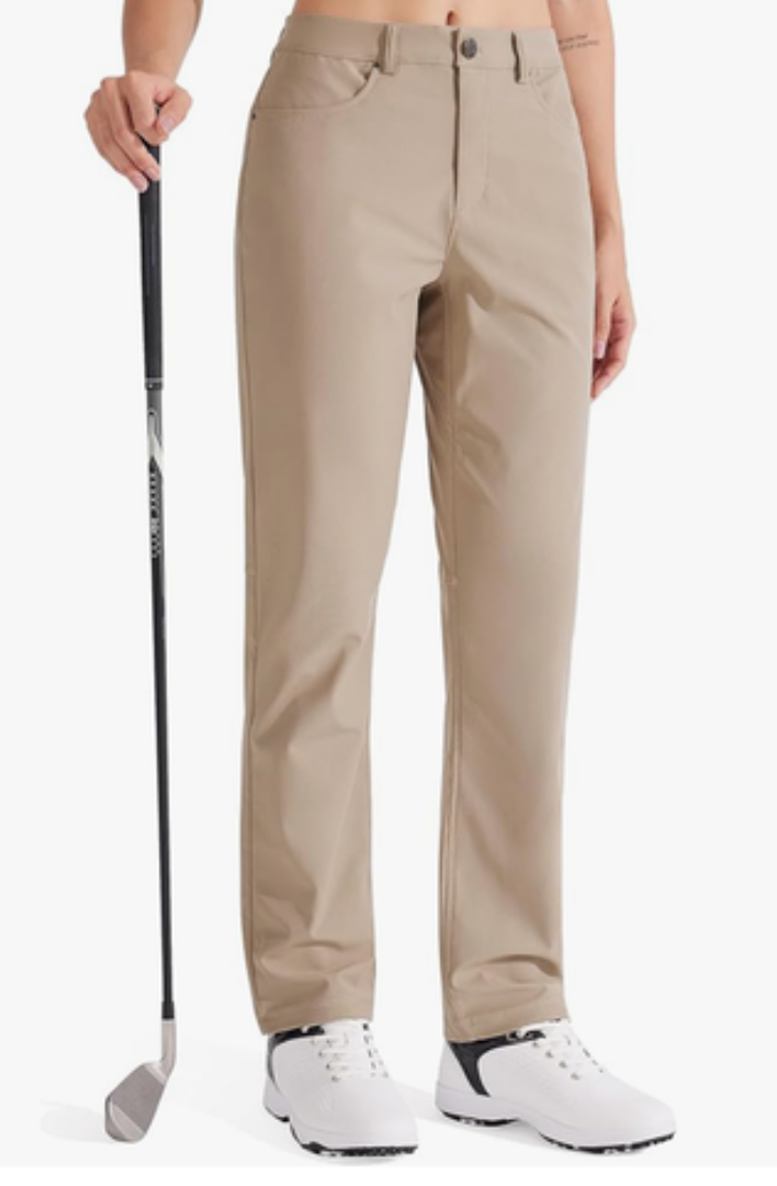 Libin Womens Dress Pants  Stretch Straight Leg Work Slacks Office Business Casual Golf Pants for Travel Lightweight. L 30, W 34