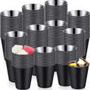 Lallisa 100 Pcs 2 oz Stainless Steel Shot Glasses Metal Cups Small Unbreakable Shot Glass for Espresso Whiskey Bar Home Restaurant Camping Barware Gift (Black)