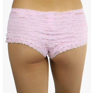 ToBeInStyle Women's Chiffon Ruffle Lace Trim Retro Cheeky Booty Panty Shorts
 OneSize