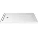 DreamLine SlimLine 36 in. D x 60 in. W x 2 3/4 in. H Left Drain Single Threshold Shower Base in White, DLT-1136601