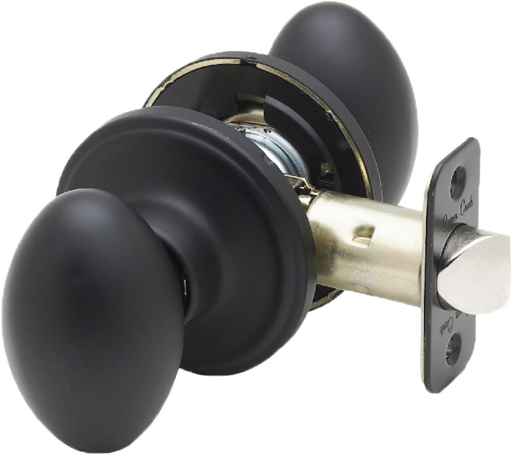 Copper Creek EK2020BC Egg Door Knob, Passage Function, 1 Pack, in Black