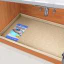 SIKADEER 22" x 22" Under Sink Mat Waterproof, Silicone Mat Kitchen Drawer Shelf and Cabinet Liner, Sink Protector for Kitchen Organizers and Storage, Boot Tray Pet Food Mats (Beige)