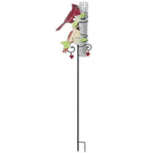 Sunset Vista Design Studios Garden Stake Rain Gauge, Cardinal