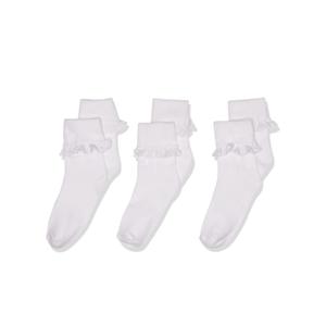 Jefferies Socks Girl's Eyelet Lace Socks 6 Pair Pack (Size 5-7Y)