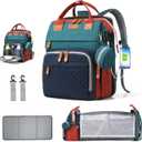 Diaper Bag Backpack, Multifunction Waterproof Diaper Bag for Baby, with Diaper Changing Station, Newborn Essentials Must Haves, Baby Portable Bag, Unisex, RGB (Green-blue-red)