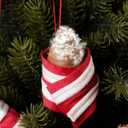 Soulchen 4 Pcs Funny Christmas Ornament for Tree 3D Christmas Pendant, Piggy in Blankets Handmade Hanging Cheeky Home Decorations Gifts for Friends Family