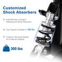 Steerable Knee Walker Deluxe Medical Scooter for Foot Injuries Compact Crutches, with Dual Rear on-Wheel Brake and Shock Absorption Under The Knee pad, Black