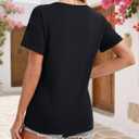 YUCOLEN Womens Short Sleeve V Neck T Shirts Casual Loose Tees Cotton Soft Breathable UPF 50+ Tops Summer 2026 (XL)