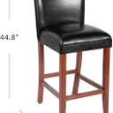 HomePop Home Decor Classic Counter Height Bar Stool, Set of 1, 29 Inch, Faux Leather Upholstered, Decorative Home Furniture, Black