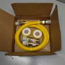 PLUMBINGMASTER 48" Flexible yellow Coated Corrugated line kit for Dryer Stove Range, Flexible Stainless Steel Gas Dryer Kit - 5/8" OD(1/2" ID) Dryer Gas Line with total 6 Connectorsâ€”â€” 3/4" MIP & 1/2"
