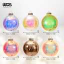 WDS WONDROUS Christmas Disco Ball Ornaments Set of 12  3.14 Colorful Xmas Tree Decorations with Iridescent Laser Effect, Glass Christmas Ornaments for Indoor Party Decor Holiday