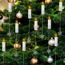 20 Pcs Silver Christmas Tree Candle Holders Metal Candle Holder with Snowflake Ornaments for Christmas Tree Balance Candlestick for Winter Xmas Indoor Outdoor Party Decoration