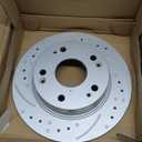 MOTOREVO Rear Geomet Brake Rotors Kit Compatible with Accord [ 2003-2007 ALL Models Except Hybrid, 259.7mm10.2in ] Automotive Replacement Back Vented Coated Drilled Slotted Disc and Ceramic Brake Pads