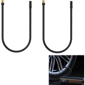 2PCS Universal Brass Screw Thread Tire Inflator Extension Tube, Air Pump Hose Adapter Suit for Car, Motorcycle, E-Bike, VG8 Extension Hose Quick Turn Inflation Attachments 19.69 inches