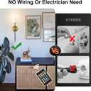 Battery Operated Wall Sconce Set of Two, Wireless Rechargeable Wall Light With Remote Control, Dimmable, 4 Color Temperatures, RGB, Timer, for Living Room,Bedroom,Entryway, Black Gold, 26.8 Inch