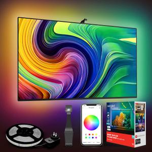 Sengled Ambient TV LED Backlights with Camera, Smart Strip Light for 50-60 inch TVs PC, (TV Sync Supports Off-line) WiFi RGB Lights, Works with Alexa & Google Assistant, App Control, Sengled Vision G2
