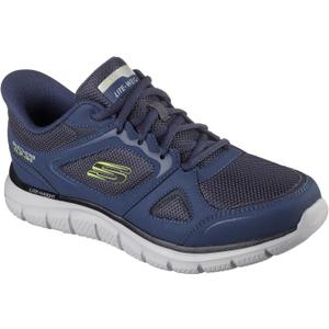 Skechers Mens Track Ezral Hands Free Slip-in (11.5 Wide, Navy/Lime)