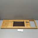 VaeFae Bamboo Bathtub Caddy Tray, Expandable Bath Tray for Tub with Upgraded Slots and Book Holder - Ideal for One or Two Person Use